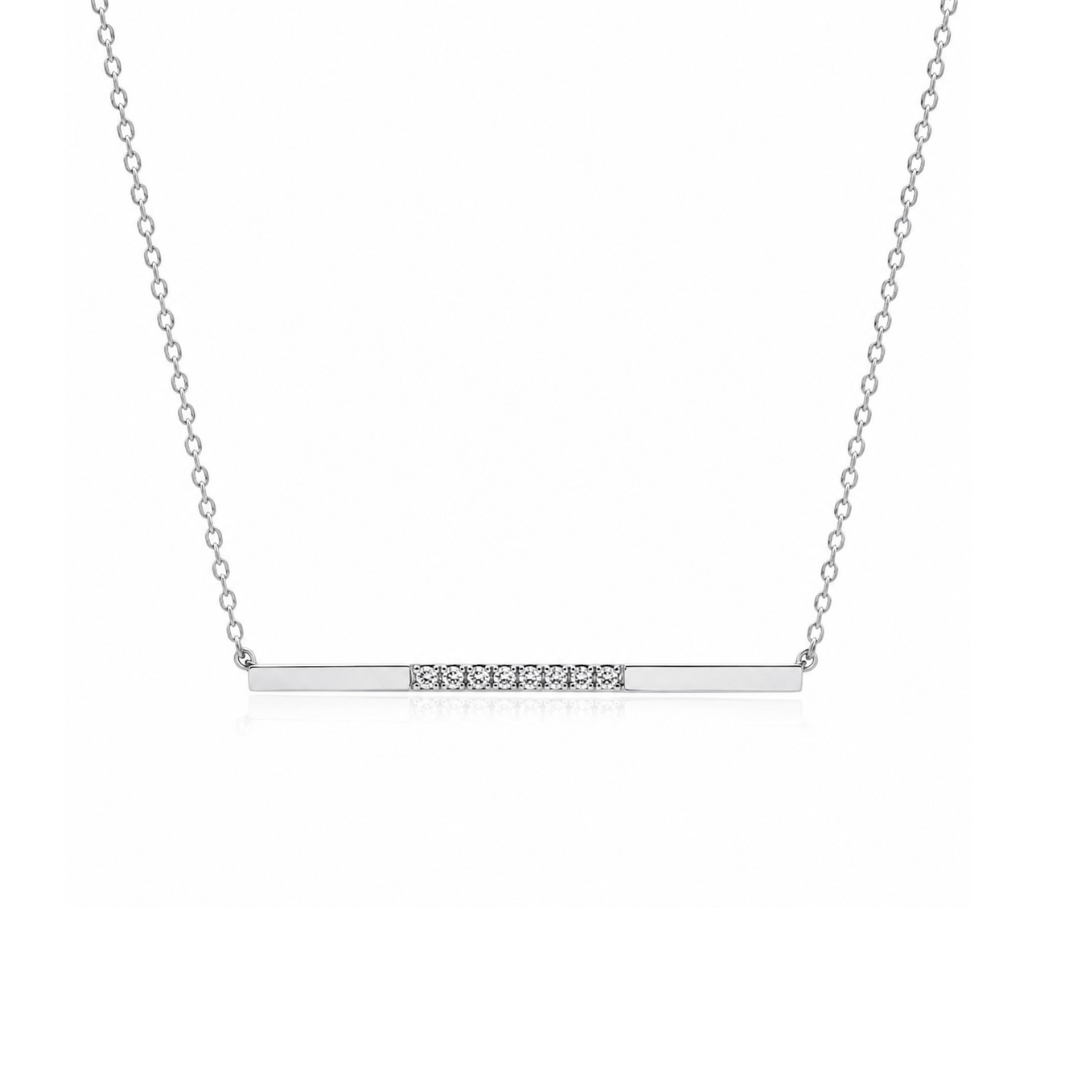 Aurora Linear Silver Bar Necklace