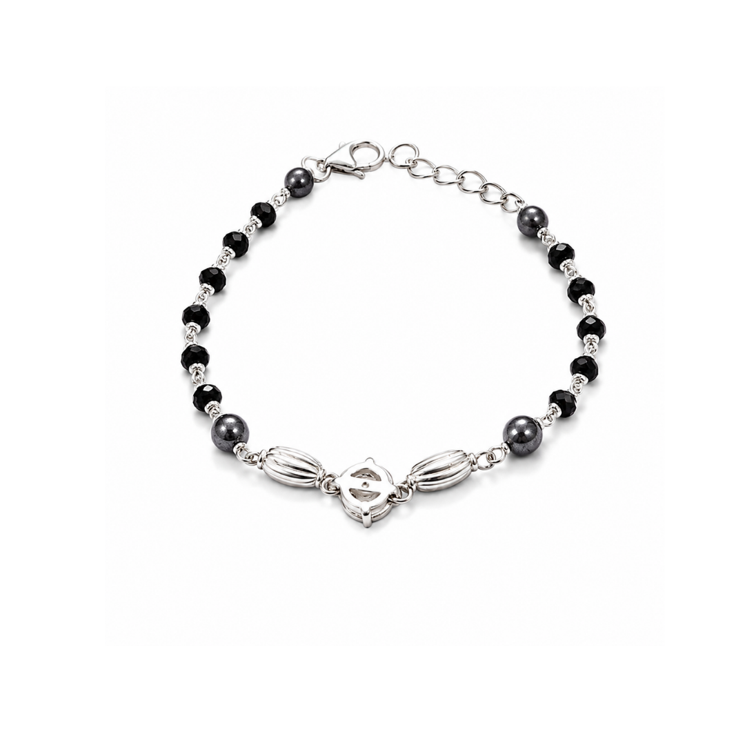 Shadow Crest Silver Bracelet