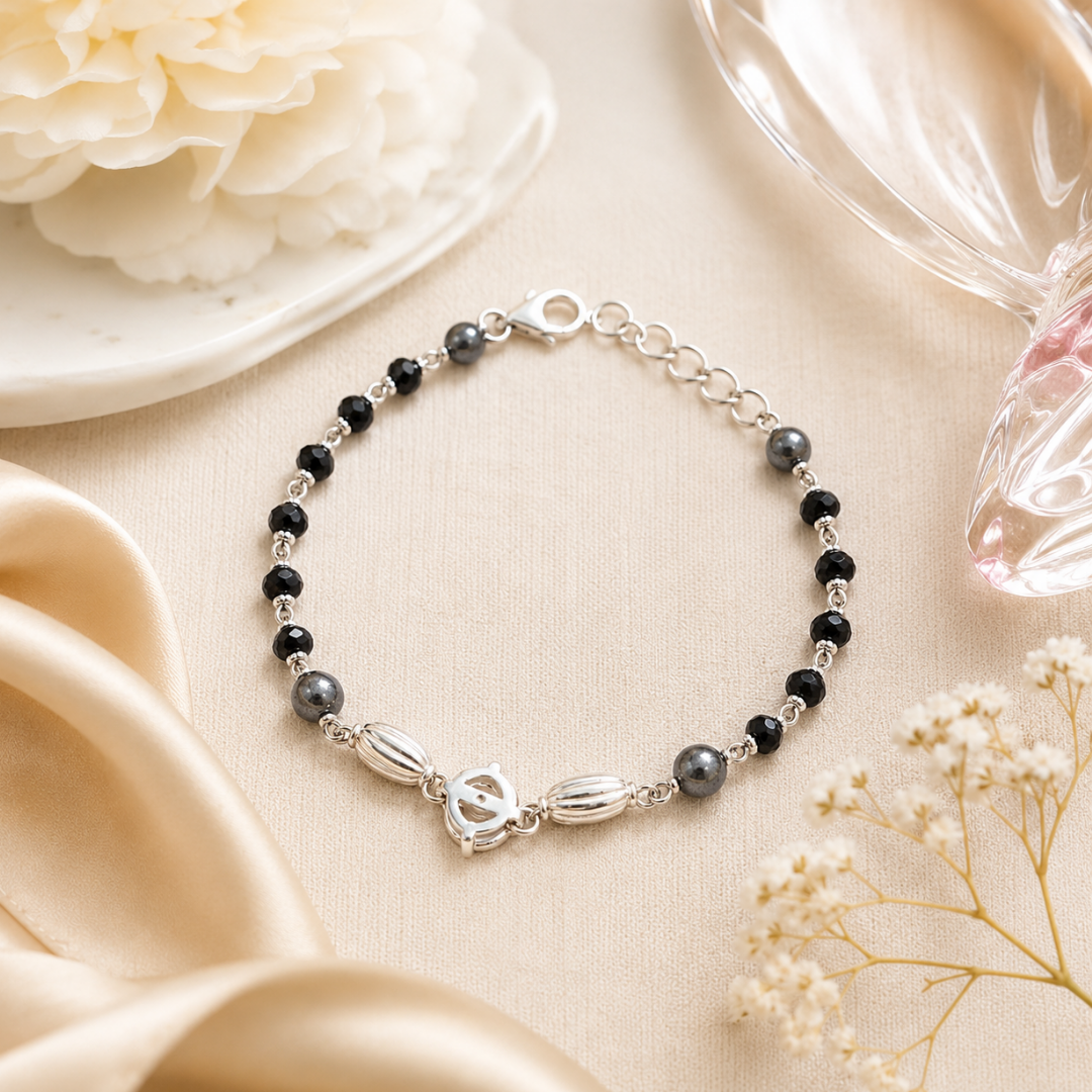 Shadow Crest Silver Bracelet