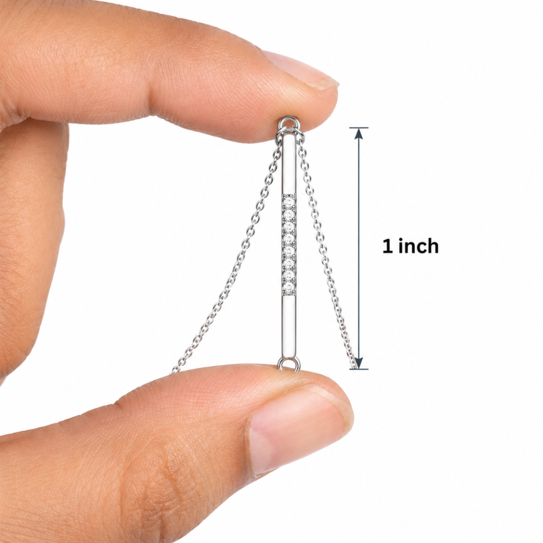 Aurora Linear Silver Bar Necklace