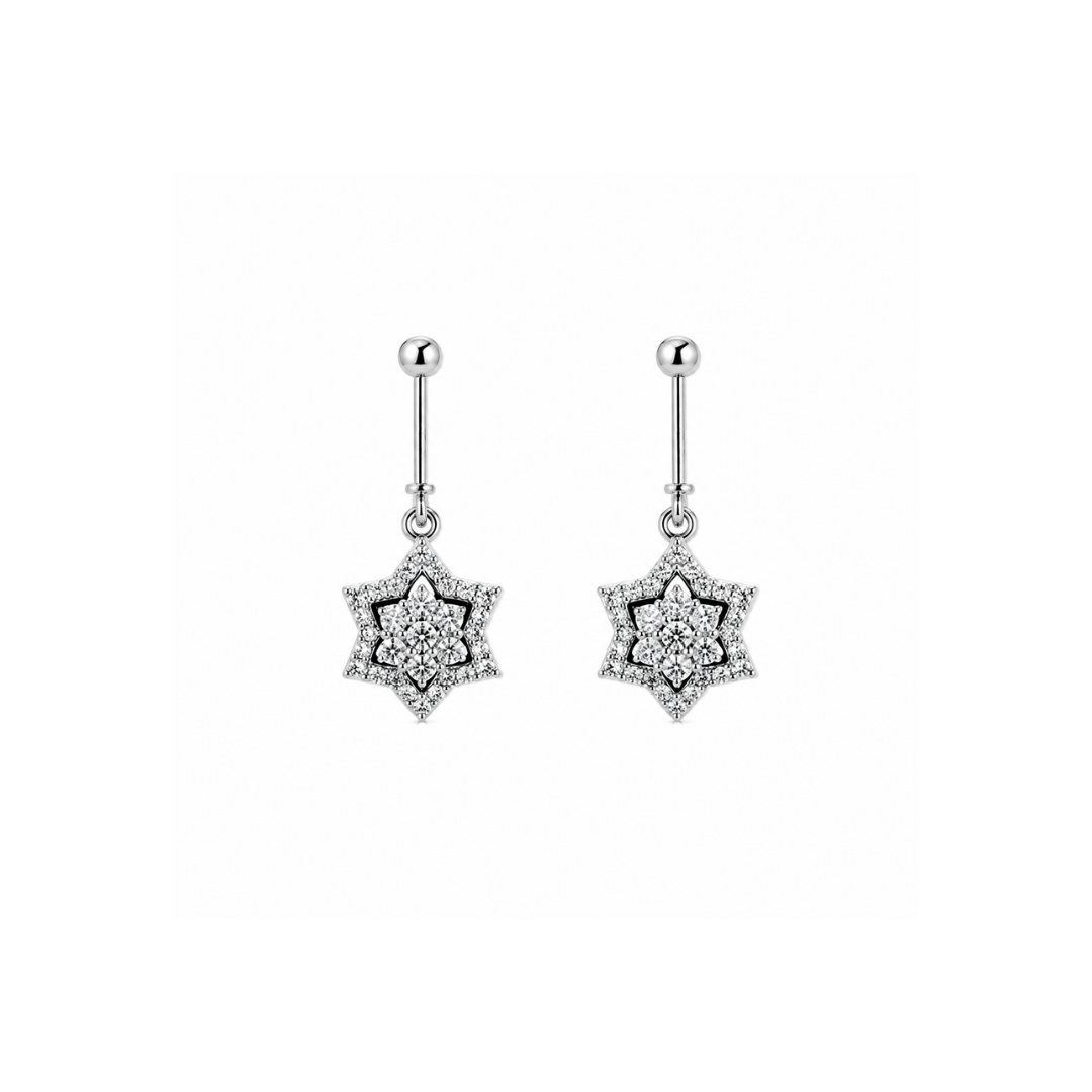 Celestial Blossom Star Drop Earrings
