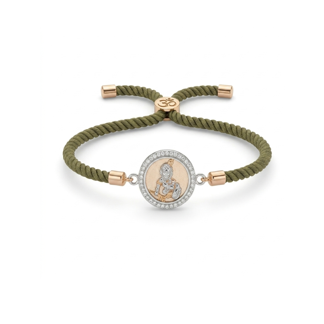 Divine Ganesha Silver Rakhi Bracelet