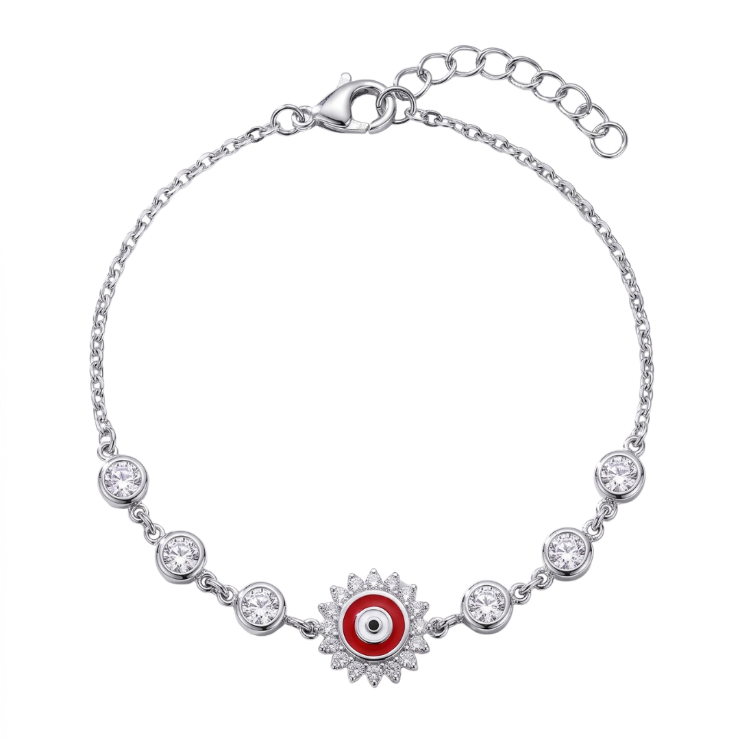 Eterna Evil Eye Silver Bracelet - 925 Sterling Silver - Lustra