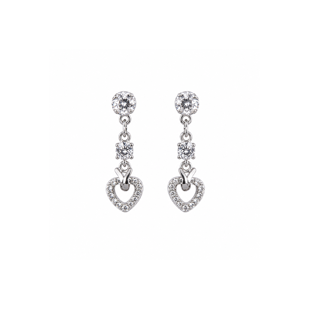 Eternal Heart Sparkle Drop Earrings