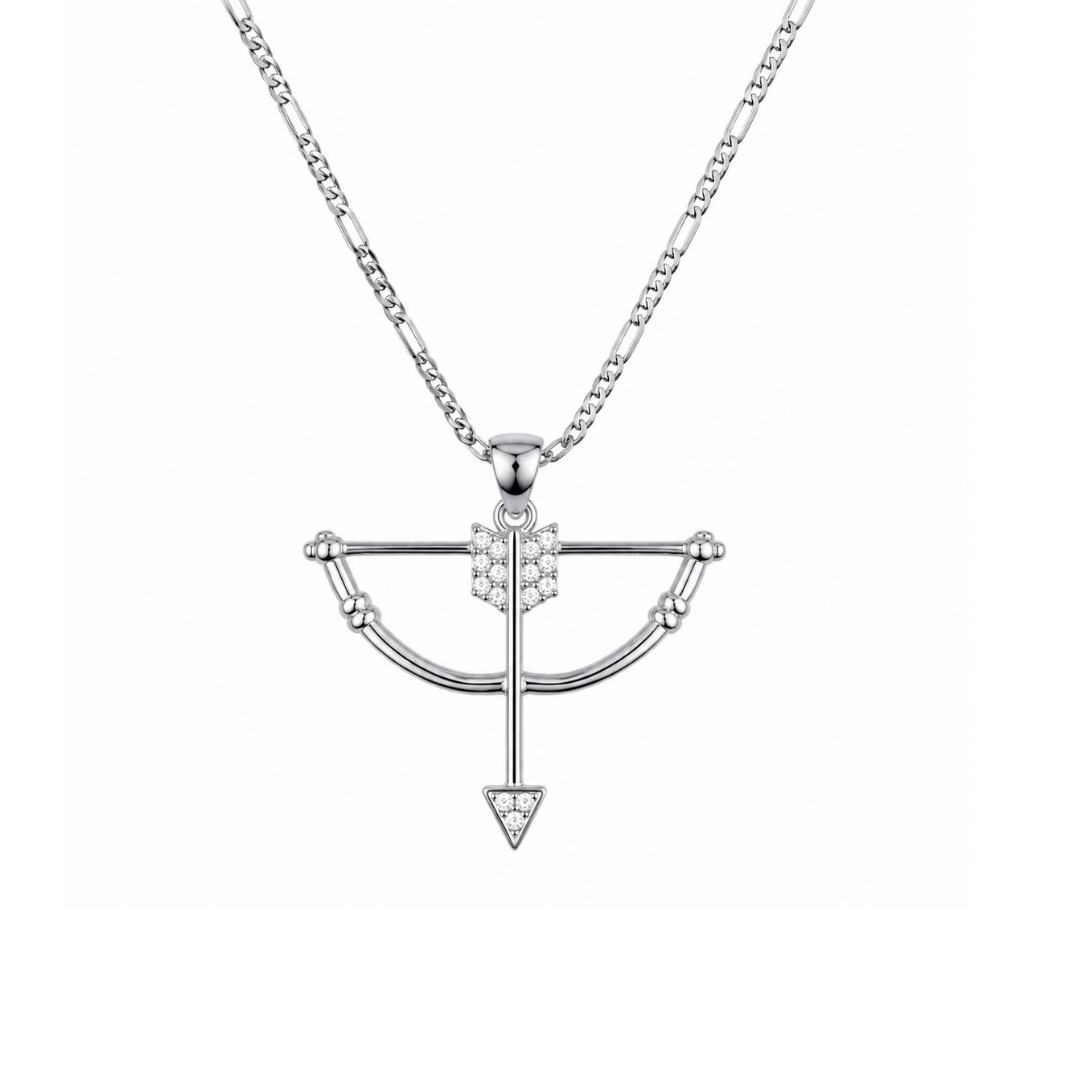 Celestial Archer Silver Pendant Necklace (Khatu shyam Ji)