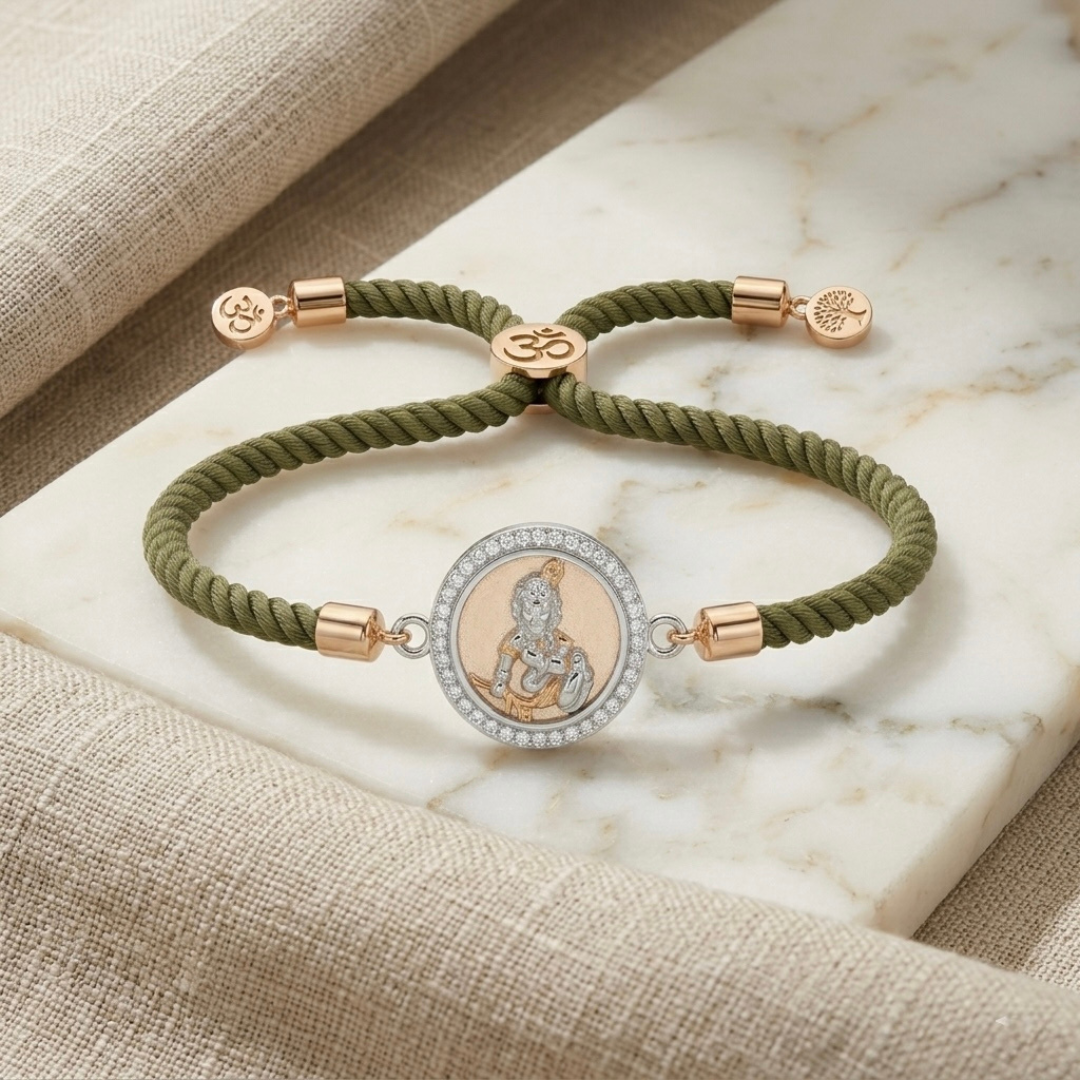 Divine Ganesha Silver Rakhi Bracelet