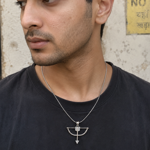 Celestial Archer Silver Pendant Necklace (Khatu shyam Ji) - 925 Sterling Silver - Lustra