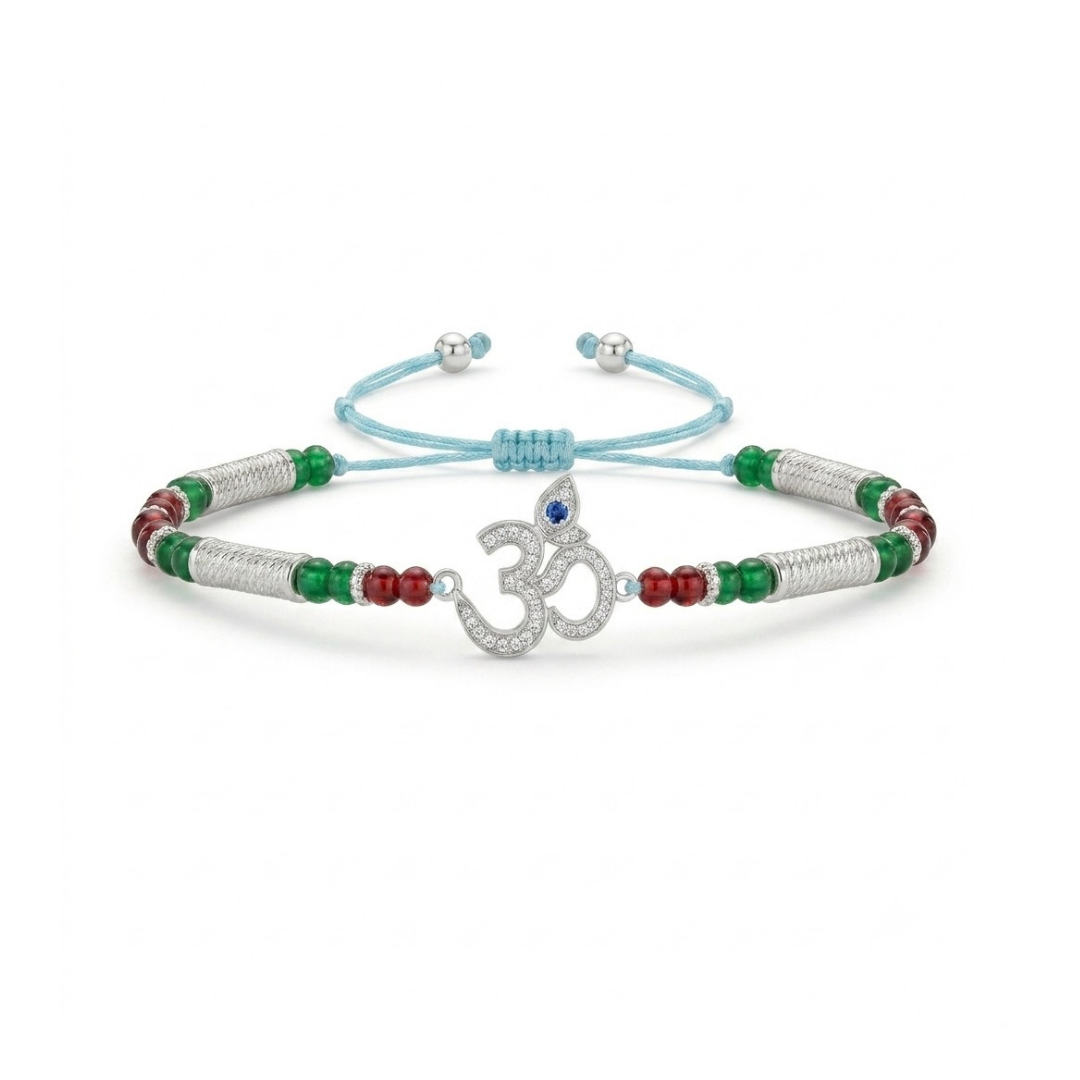 Celestial Om Silver Bracelet Rakhi
