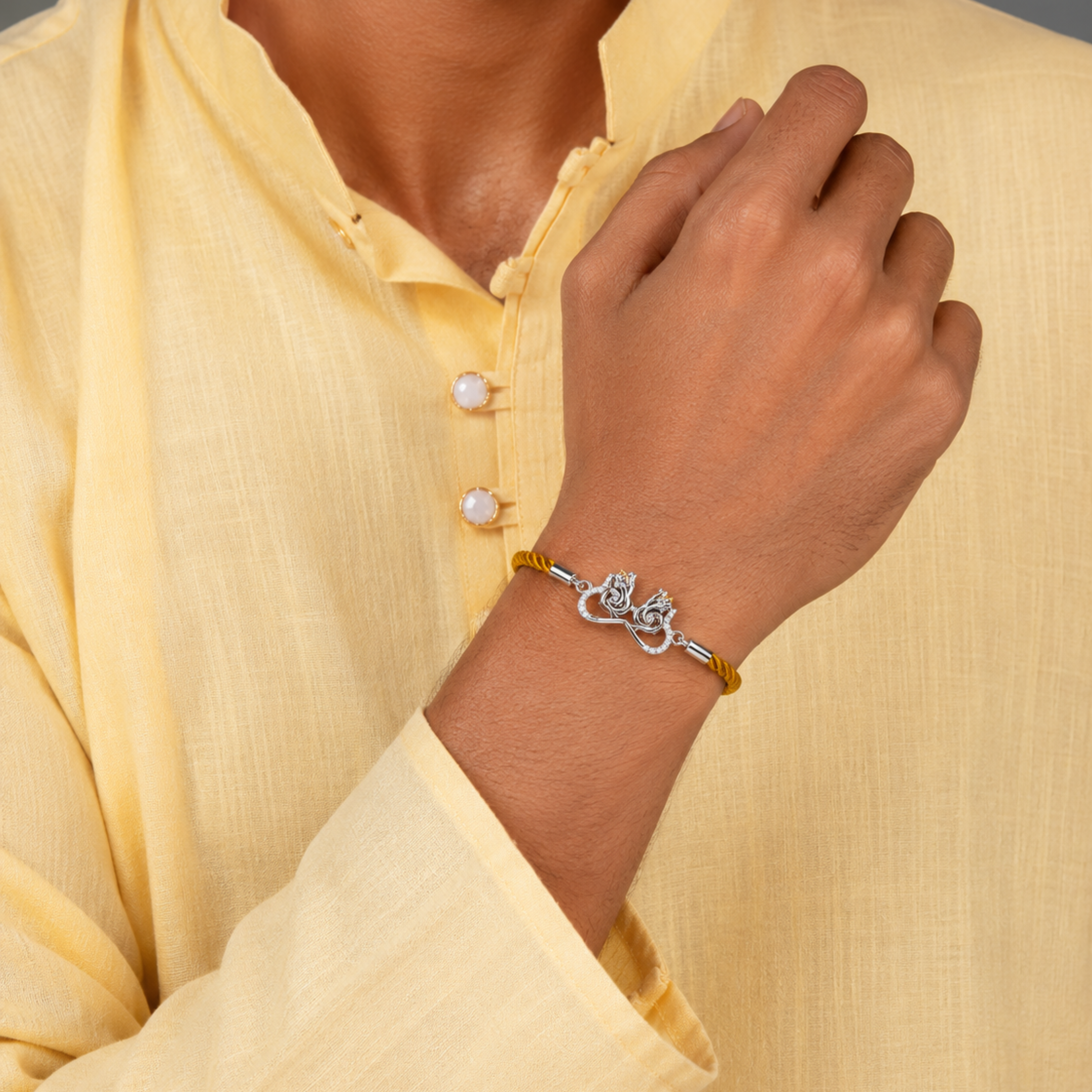 Royal Swan Infinity Silver Rakhi