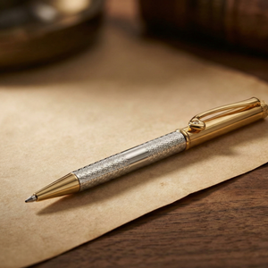 Lustra Regal Gold & Silver Engraved Pen - 925 Sterling Silver - Lustra