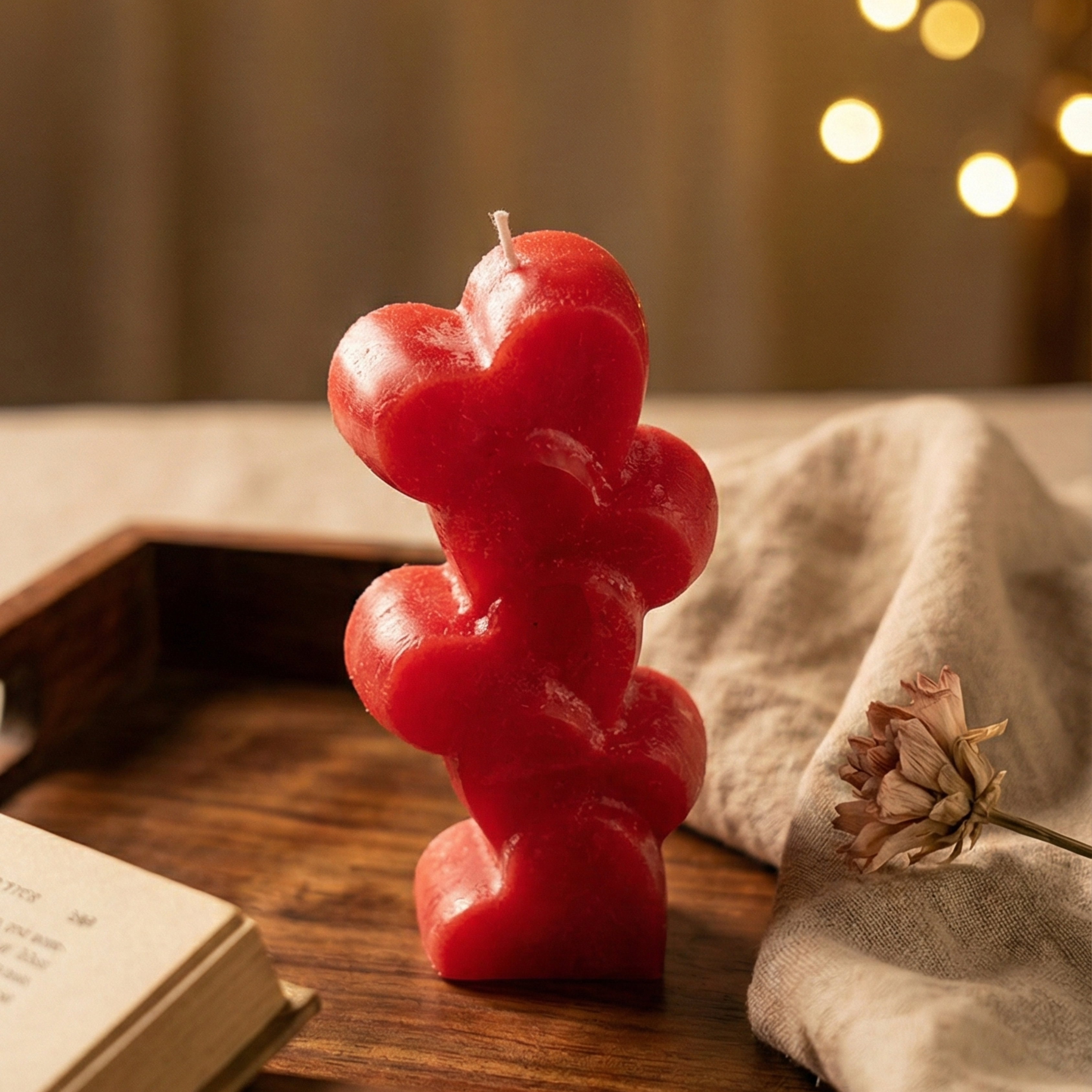 Lustra Stacked Hearts Valentine Candle