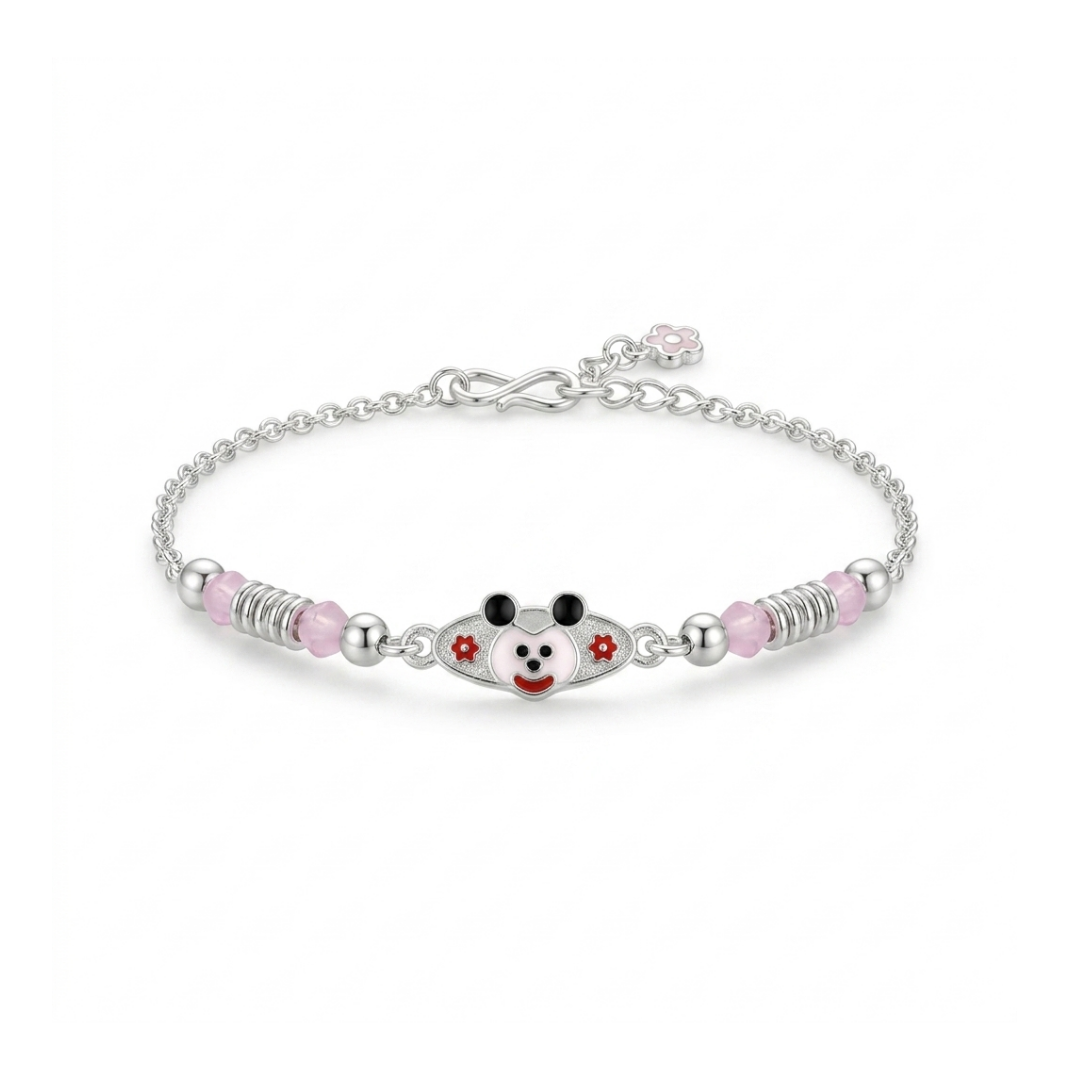 Playful Panda Silver Bracelet Rakhi