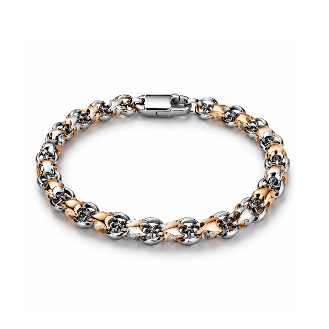 Imperial Weave Dual-Tone Bracelet