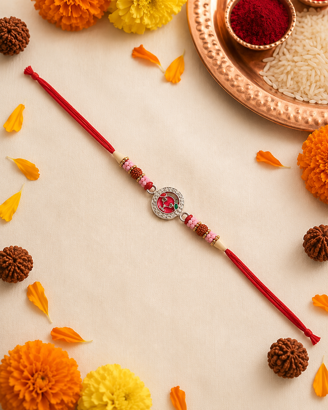 Cute Teddy 92.5 Sterling Silver Thread Rakhi