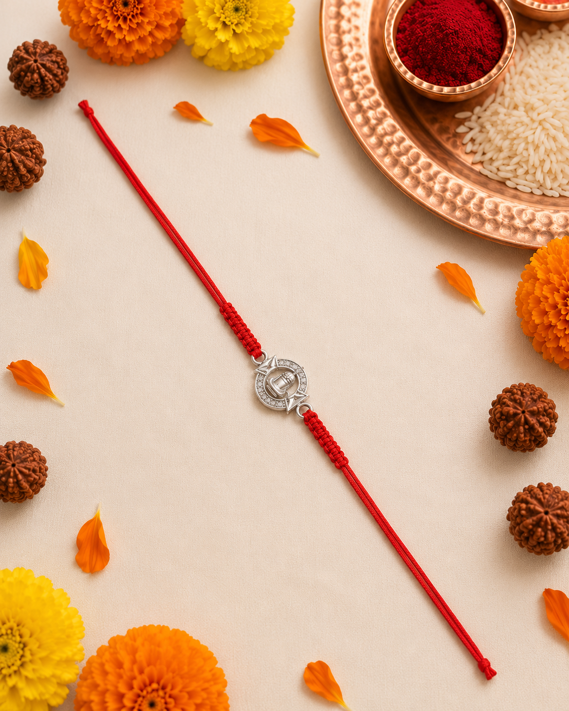 Divine Shivling 92.5 Sterling Silver Thread Rakhi