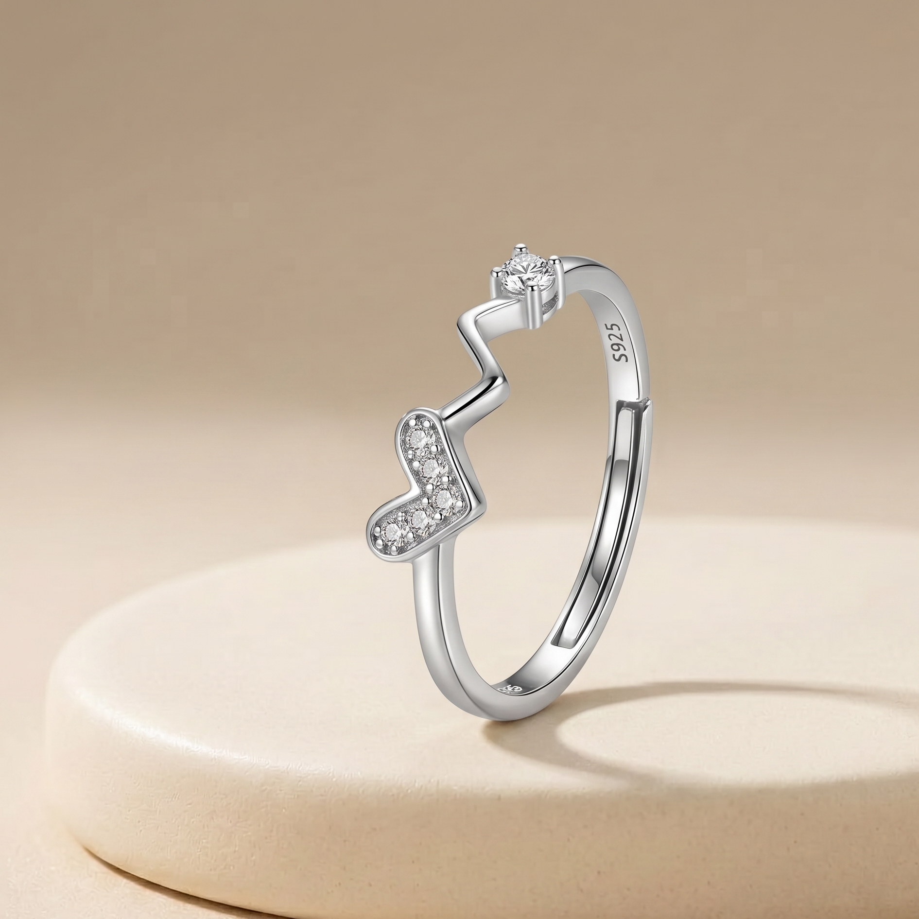 Heartbeat of Love Sterling Silver Ring