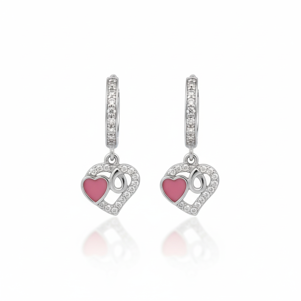 Pink Heart Earrings