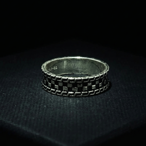 Woven Pattern Silver Ring - 925 Sterling Silver - Lustra