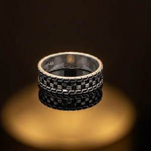 Woven Pattern Silver Ring - 925 Sterling Silver - Lustra