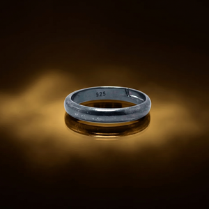 Sleek Blackened Silver Band - 925 Sterling Silver - Lustra