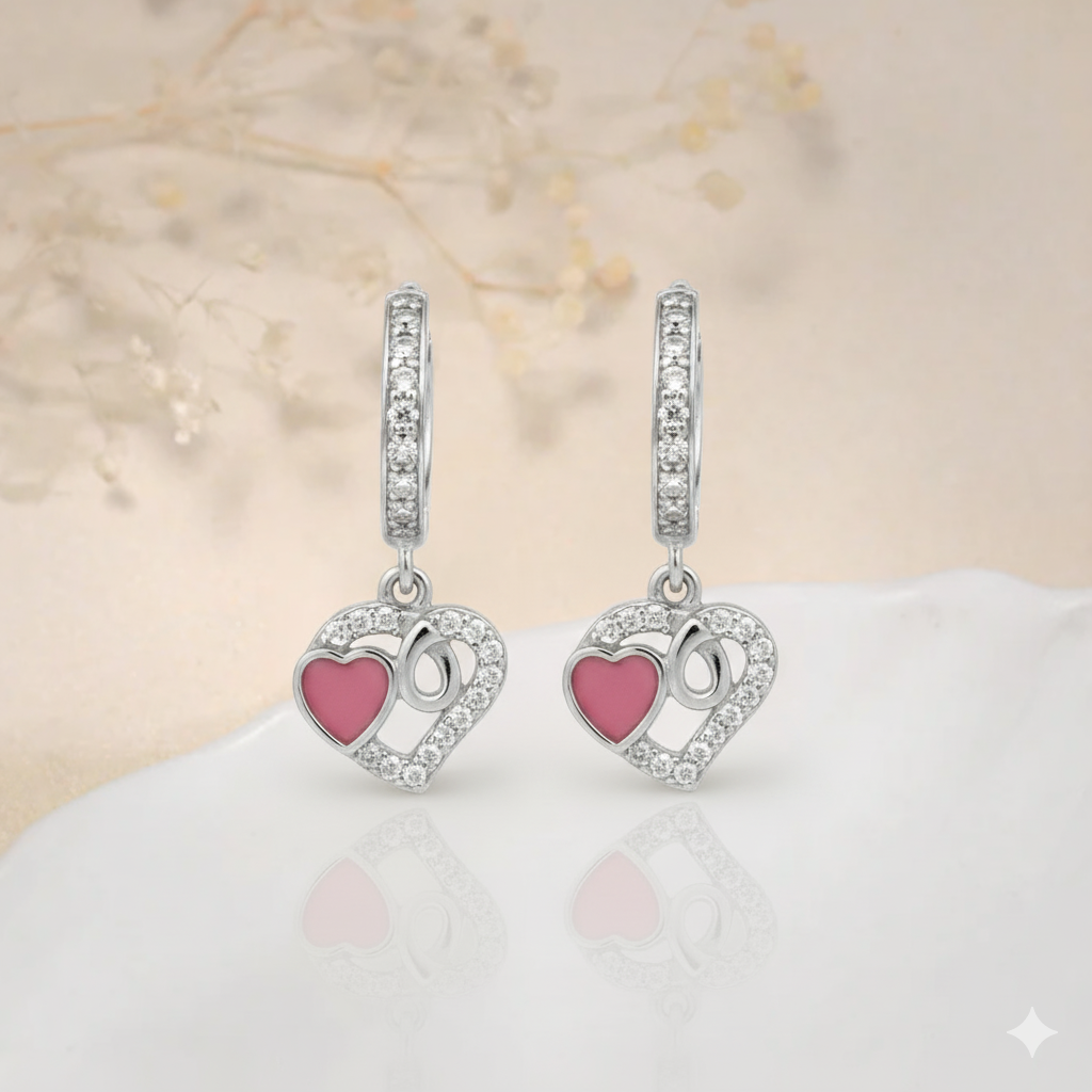 Pink Heart Earrings