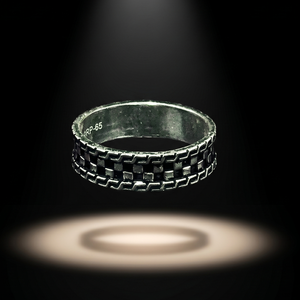 Woven Pattern Silver Ring - 925 Sterling Silver - Lustra
