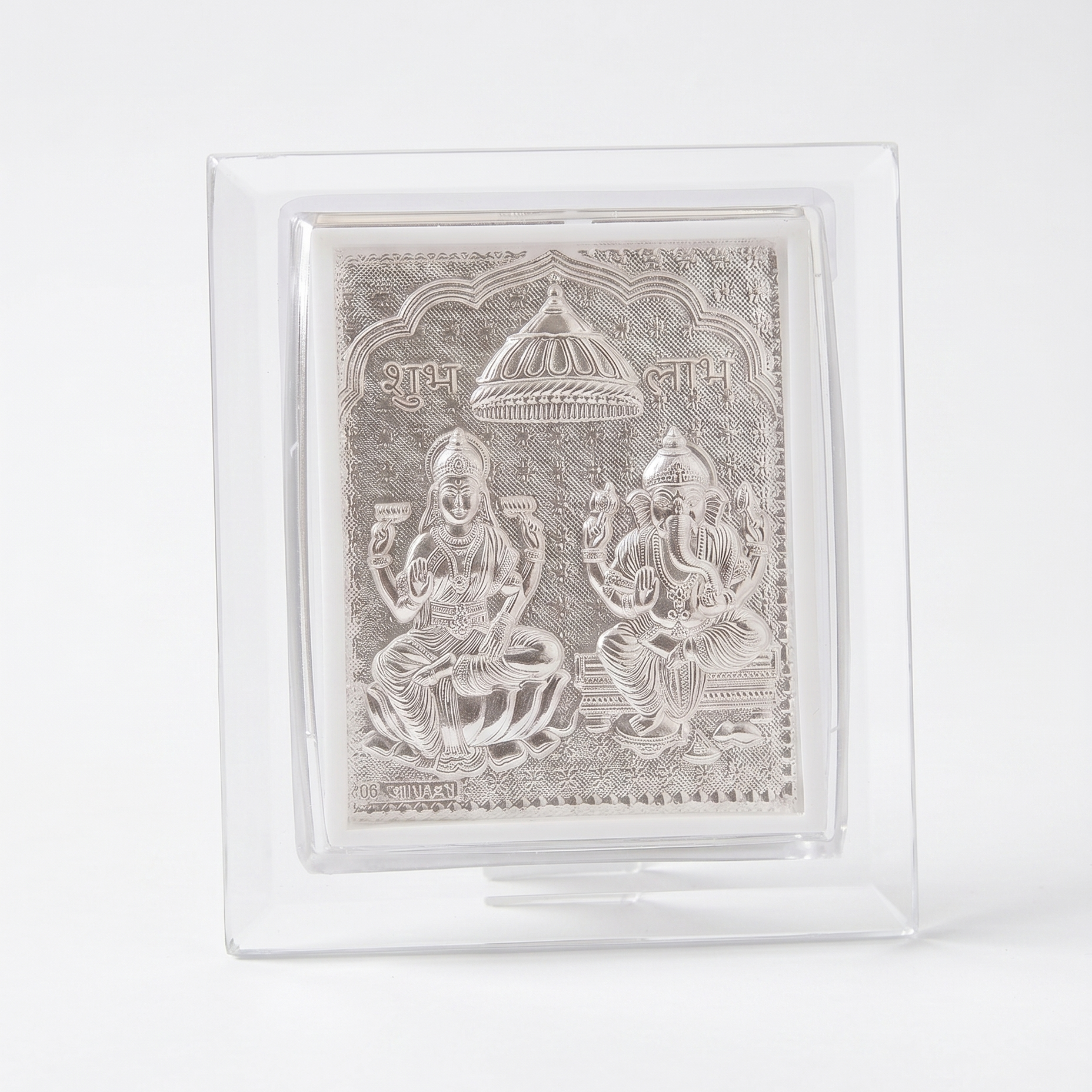 Shubh Labh Lakshmi Ganesh 999 Silver Frame