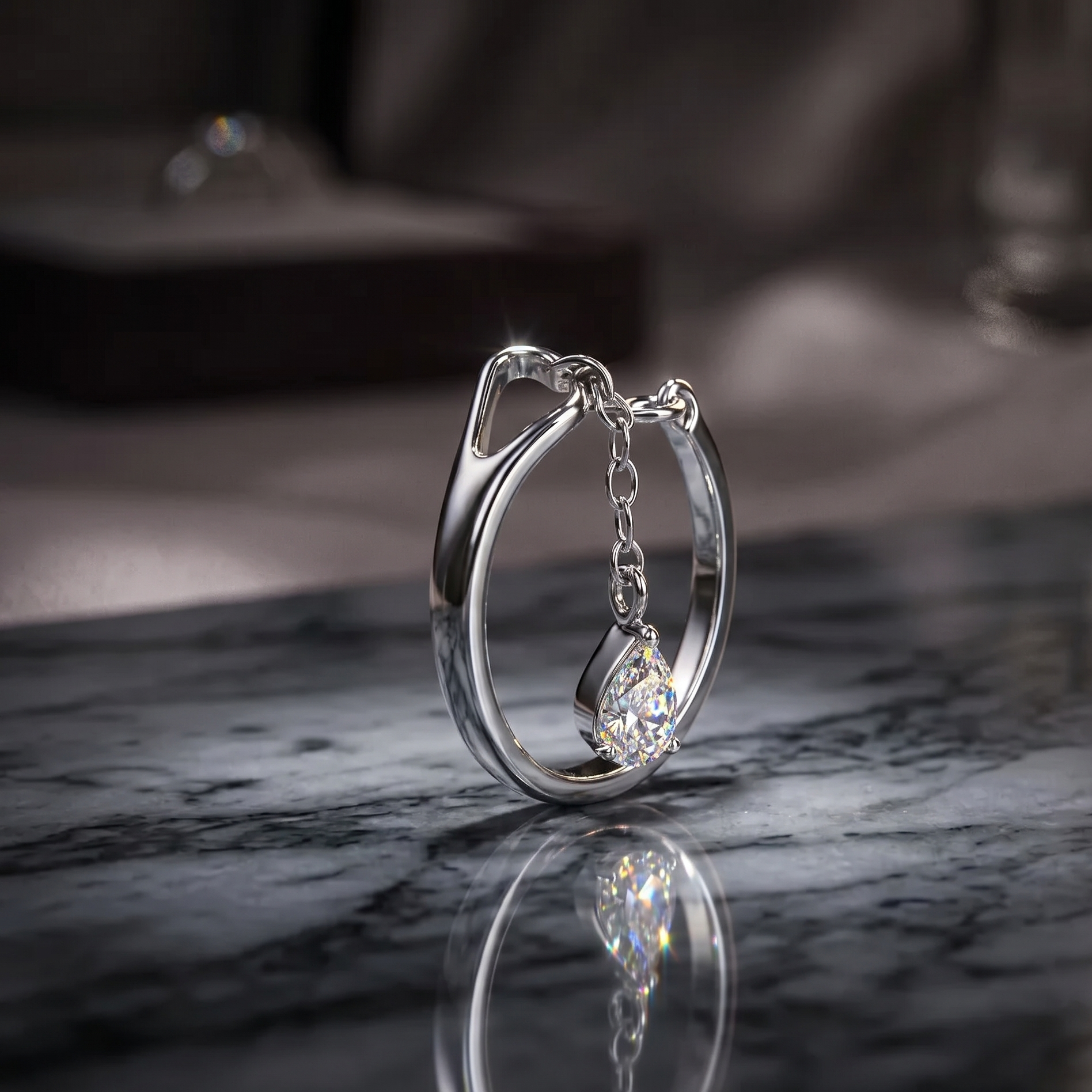 Elegant Drop Chain Ring