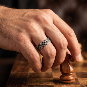 Woven Pattern Silver Ring - 925 Sterling Silver - Lustra