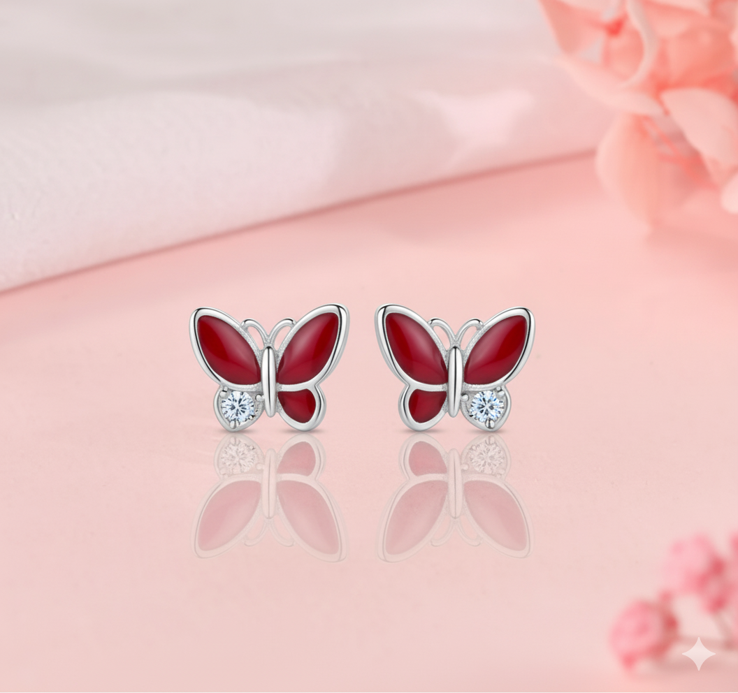Scarlet Soirée Butterfly Studs