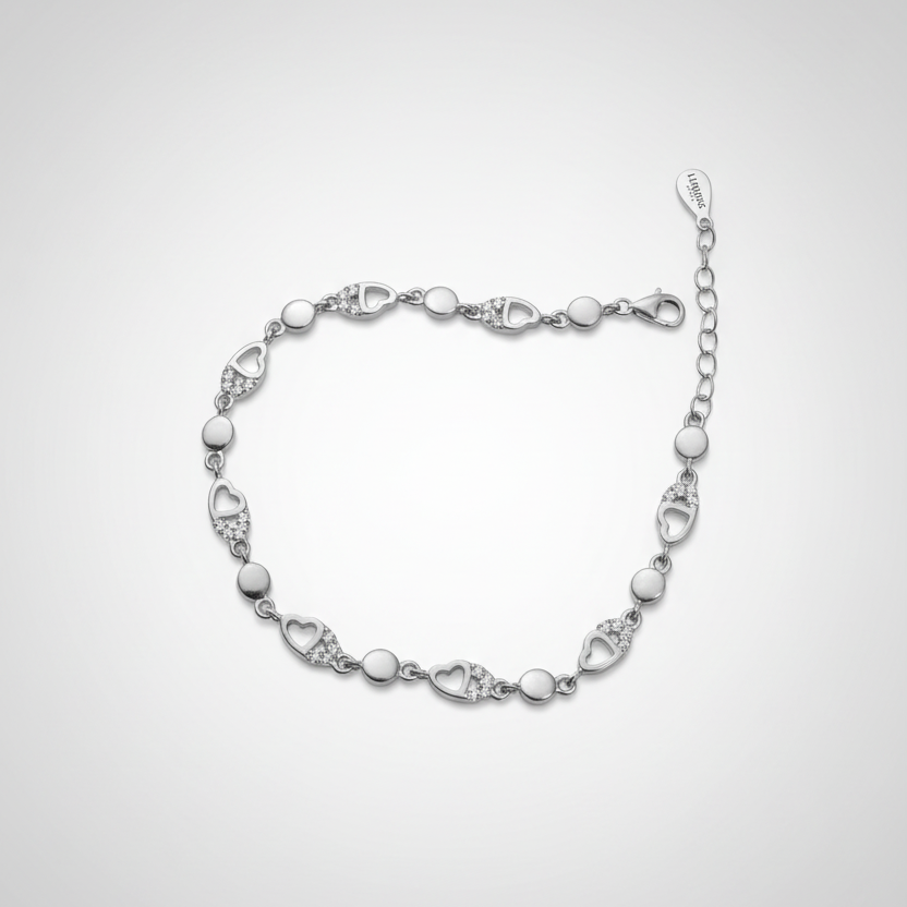 Eternal Heart Glow Silver Bracelet