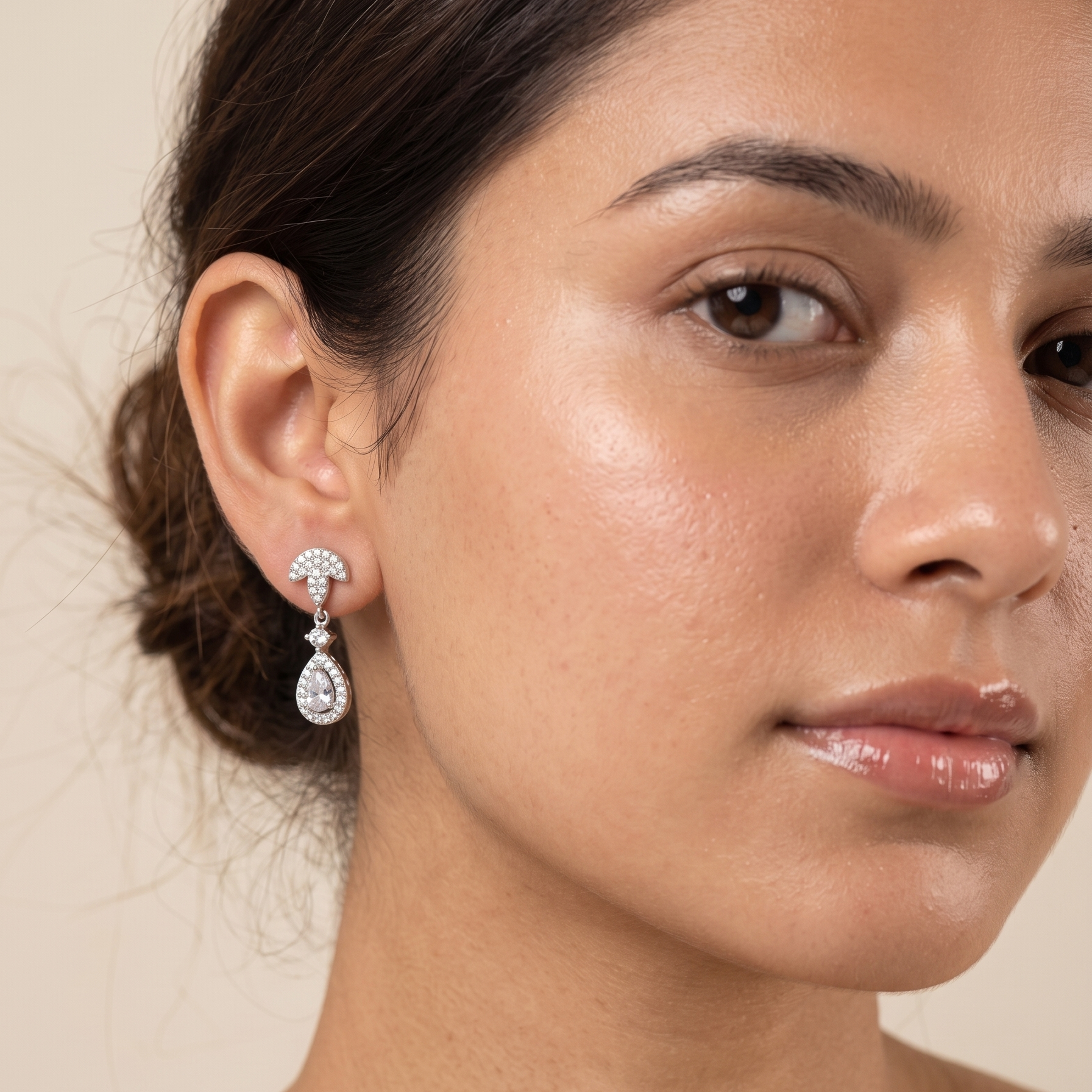 Celeste Teardrop Sparkle Earrings - 925 Sterling Silver - Lustra