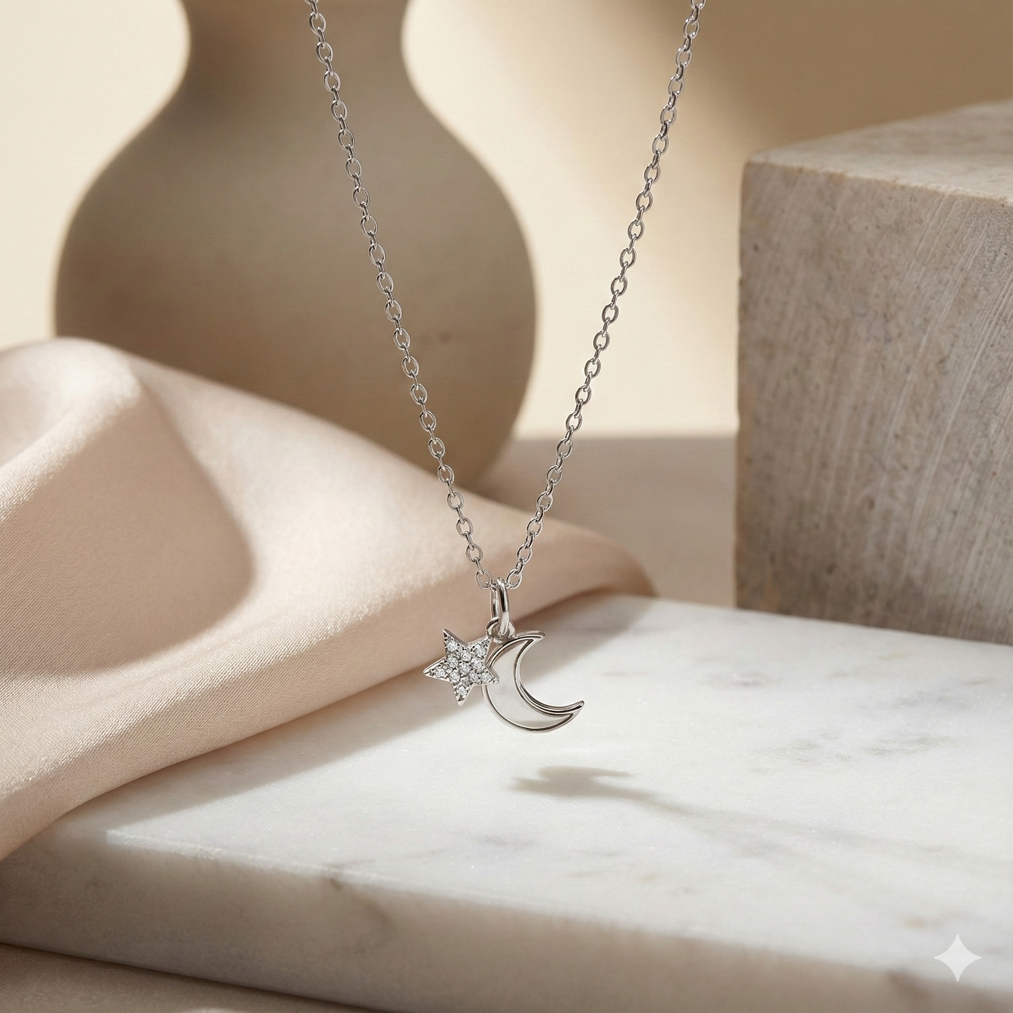 Celestial Glow Necklace - 925 Sterling Silver - Lustra