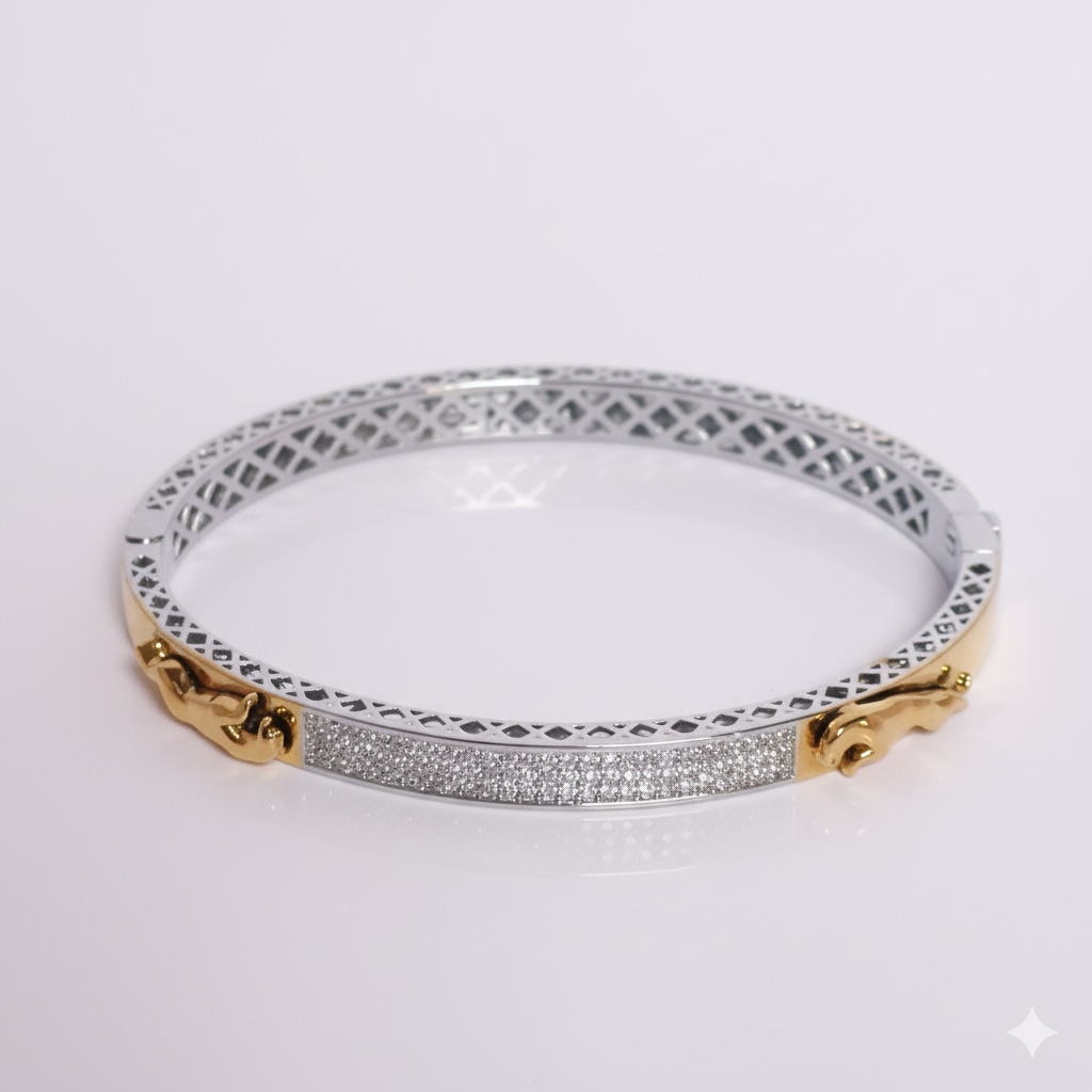 Aurora Duo-Tone Geometric Bangle