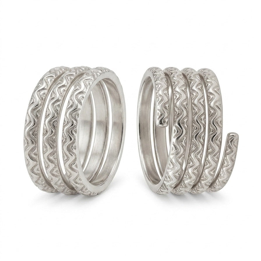 Ocean Wave Adjustable Silver Toe Ring