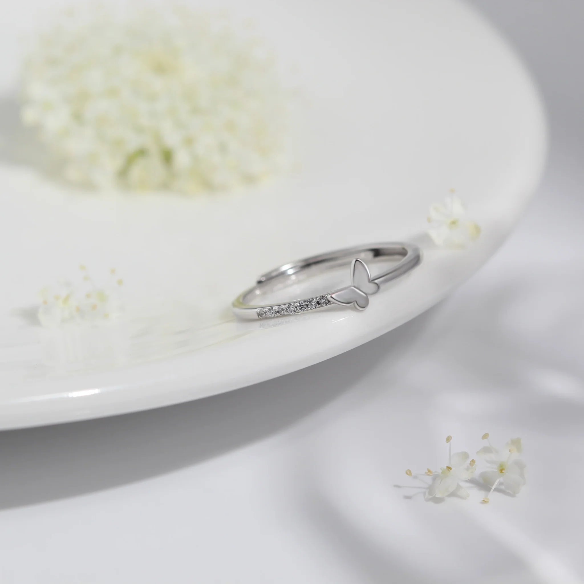 Graceful Flutter Sterling Silver Butterfly Ring