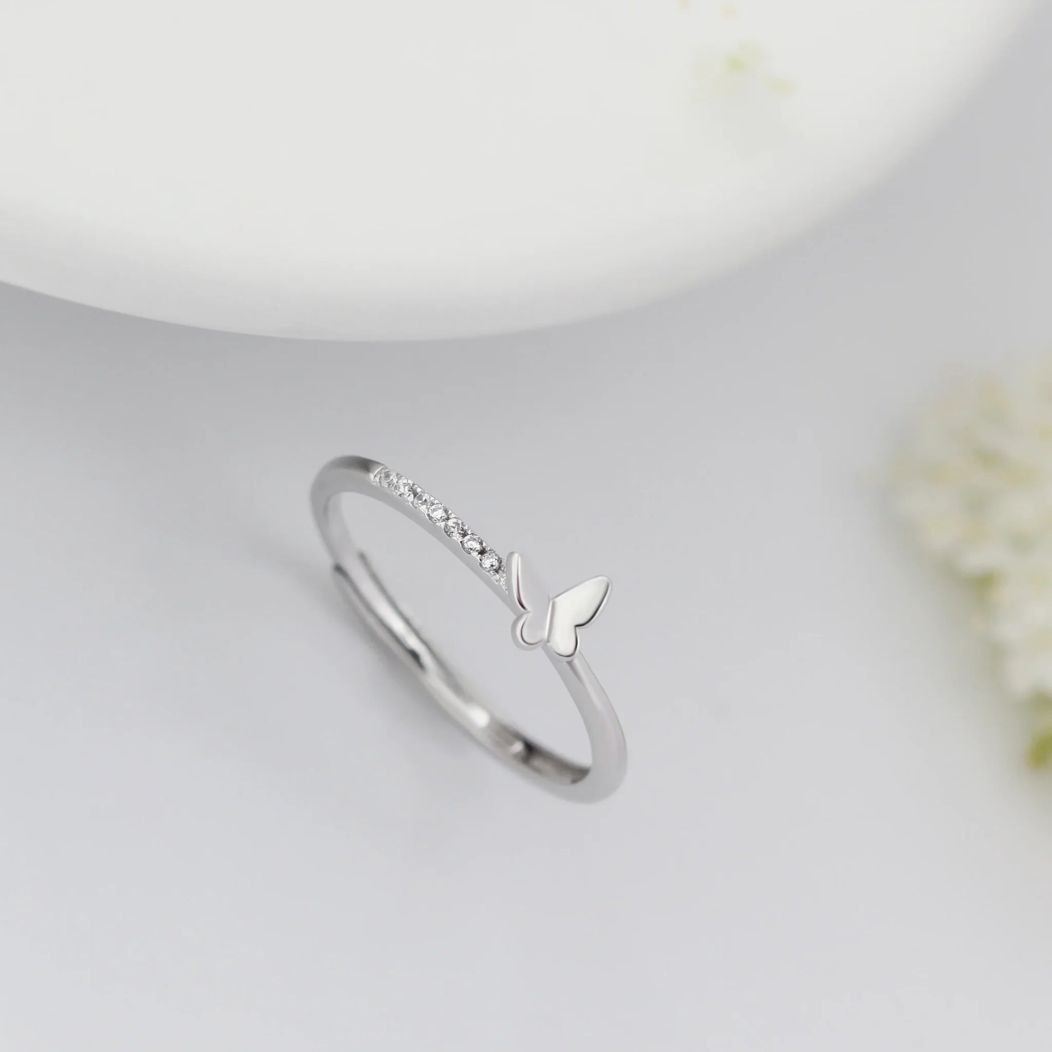 Graceful Flutter Sterling Silver Butterfly Ring