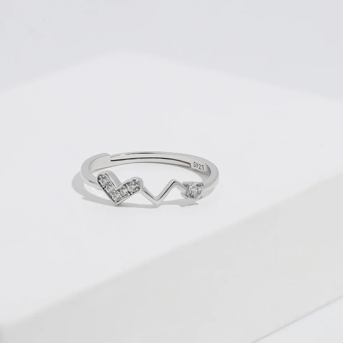 Heartbeat of Love Sterling Silver Ring