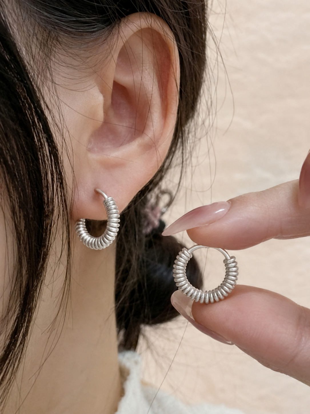 Lustra Textured Coil Hoop Earrings