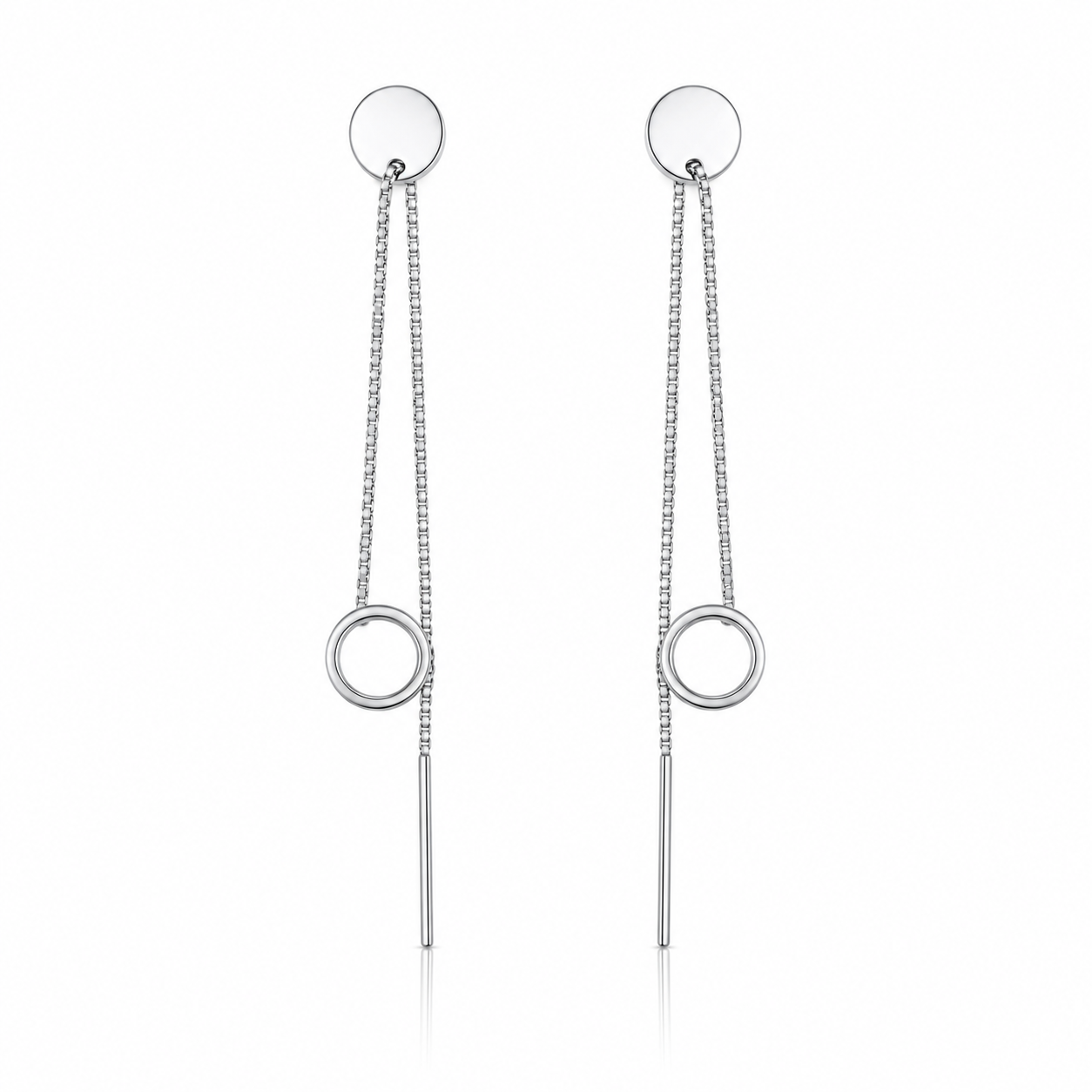 Celeste Orbit Drop Earrings - 925 Sterling Silver - Lustra