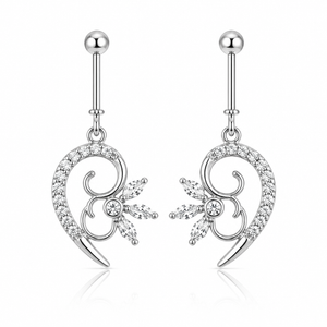 Enchanted Bloom Drop Earrings - 925 Sterling Silver - Lustra