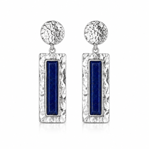Midnight Lapis Statement Earrings - 925 Sterling Silver - Lustra