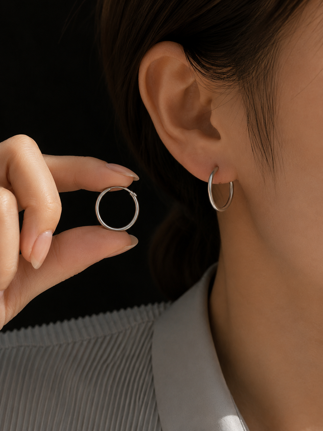 Classic Silver Hoop Earrings