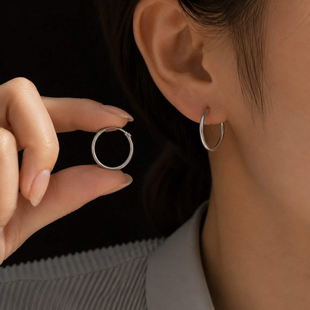 Classic Silver Hoop Earrings
