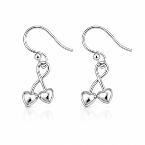 Infinity Heart Drop Earrings - 925 Sterling Silver - Lustra