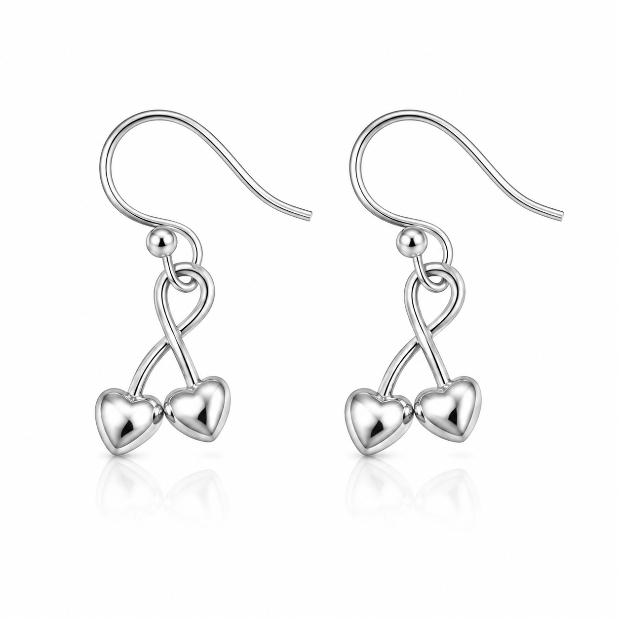 Infinity Heart Drop Earrings - 925 Sterling Silver - Lustra
