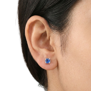 Royal Blue Spark Kids Silver Nose Pin / Ear Stud - 925 Sterling Silver - Lustra