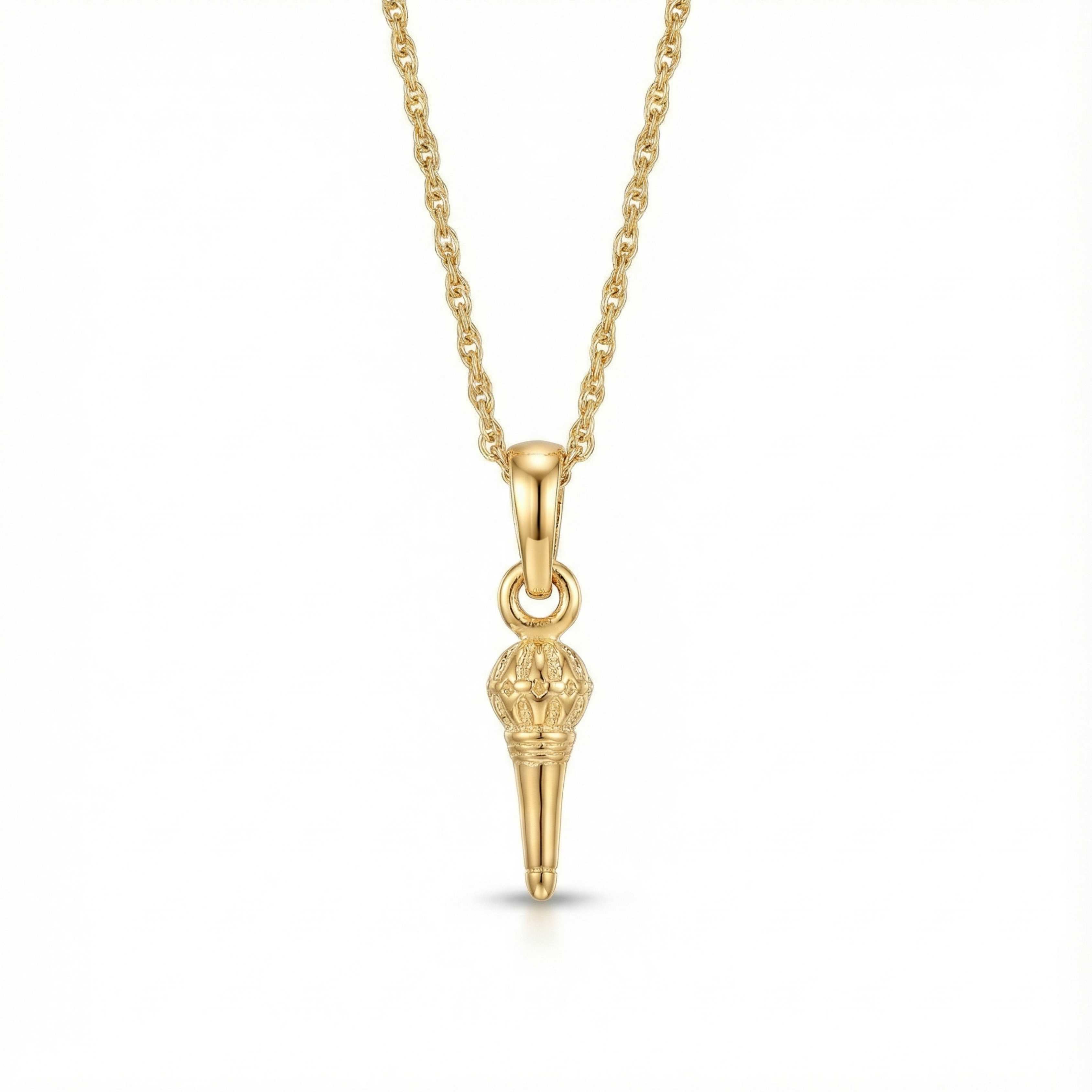 Royal Scepter Gold-Plated Silver Pendant Necklace