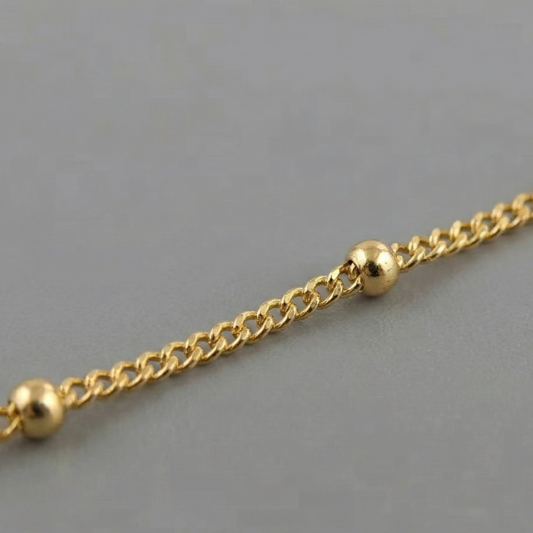 Gold-Plated Beaded Silver Chain
