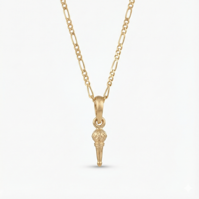 Royal Scepter Gold-Plated Silver Pendant Necklace